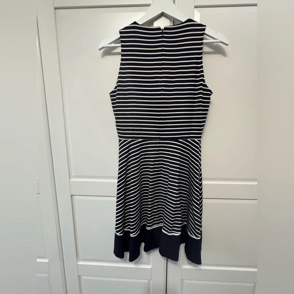 Kate Spade‎ Broome Street Stripe Ponte Fit and Flare Navy and White Dress Sz:6